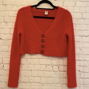 [URBAN BEHAVIOUR] Red Crop Top Sweater - Small